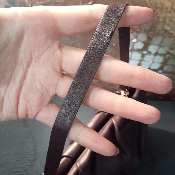 Nwot Zara Genuine Leather Burgundy Mini Bag - Picture 11 of 16